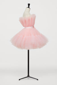 Hot Pink A-line Short Tulle Party Dress