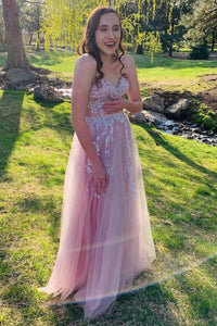 Tulle Floral Lace Sweetheart A-Line Prom Gown