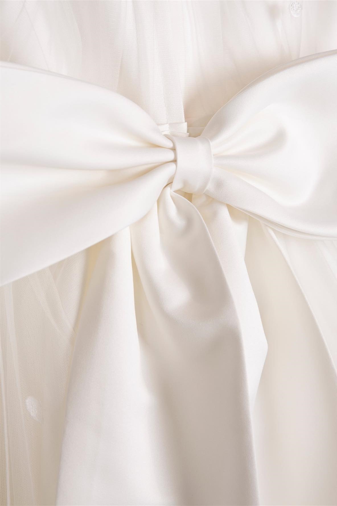 White Sleeveless Embroideries Long Flower Girl Dress with Bow Tie back Sash