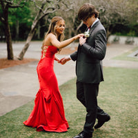 Simply Mermaid Black Straps Long Formal Dress