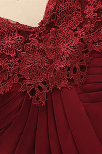 Mermaid Wine Red Ruffled Long Mother of the Bride Dress
