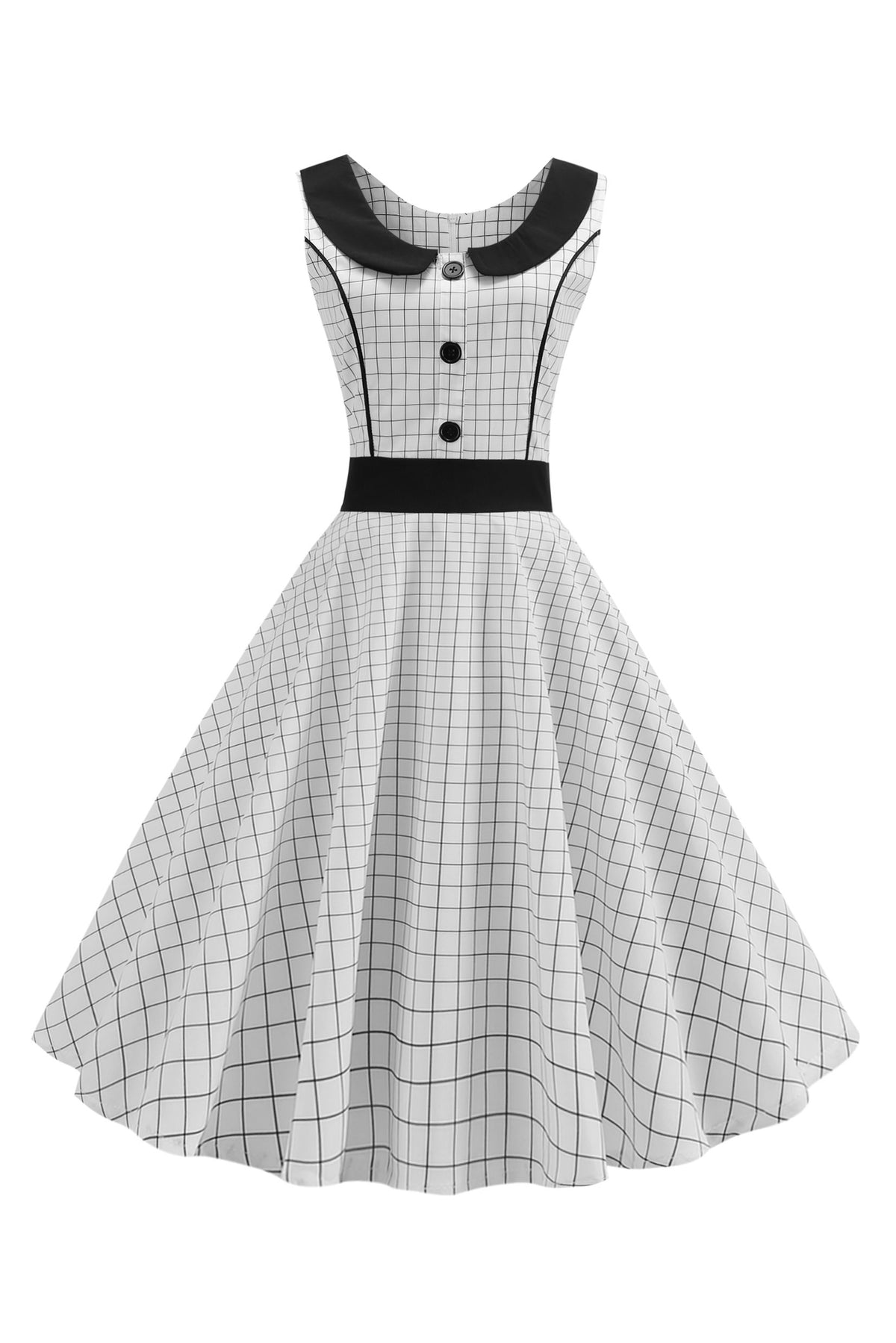 1980S Gingham Scoop Vintage Dress