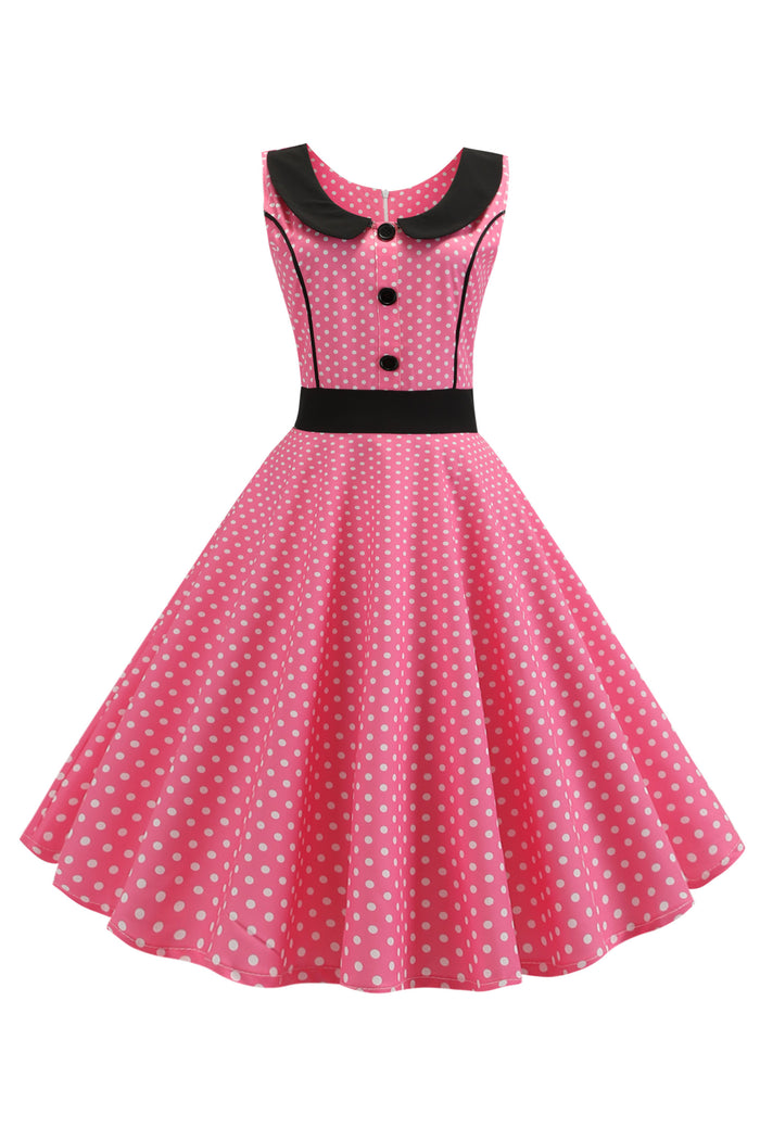 Vintage Patchwork Polka Dot Swing Dress