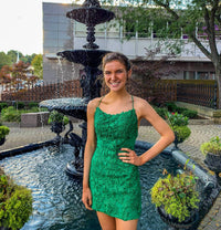 Tie Back Appliqued Sheath Red Homecoming Dress