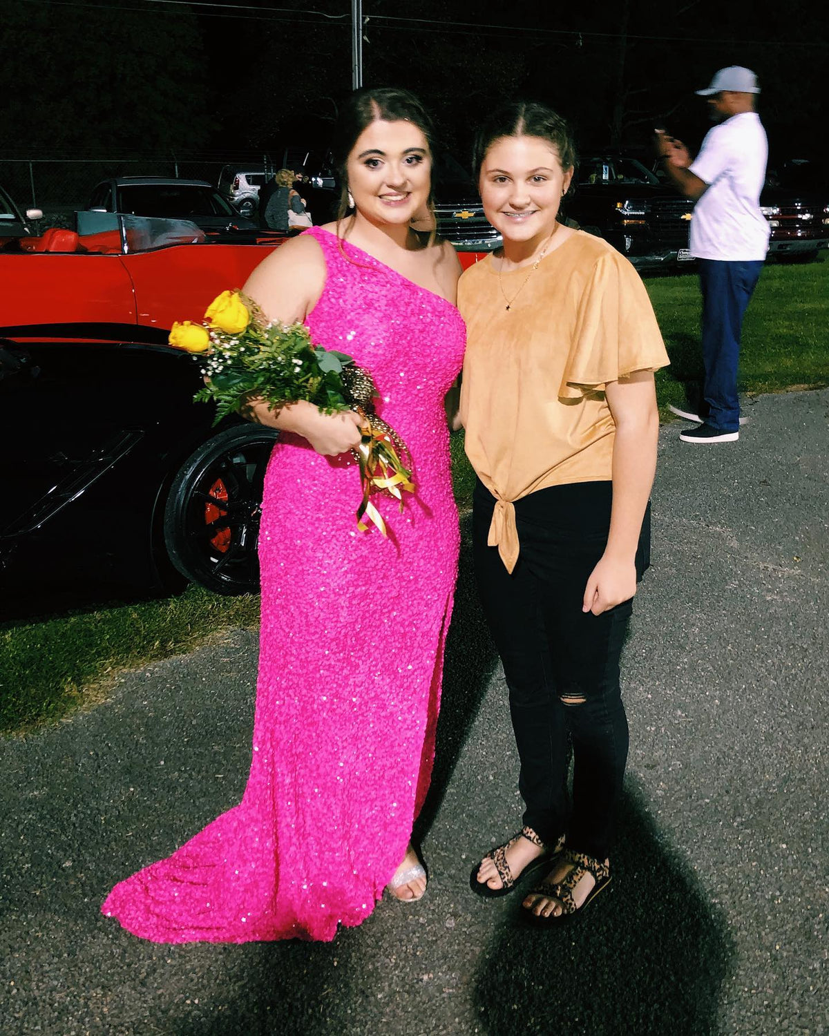 One Shoulder Green Sequins Mermaid Long Prom Dress