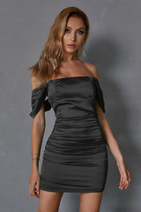 Teal Blue Off-the-Shoulder Bodycon Mini Party Dress