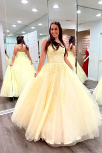 Wine Red Floral Lace Strapless A-Line Prom Dress