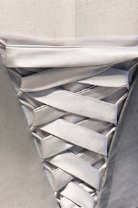 Grey Strapless Lace-Up A-Line Homecoming Dress