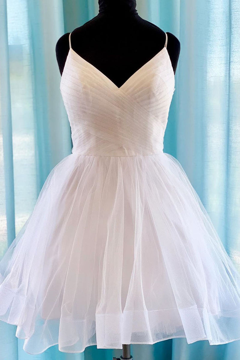 Sparkling A Line Navy Blue Homecoming Dress with Pleats