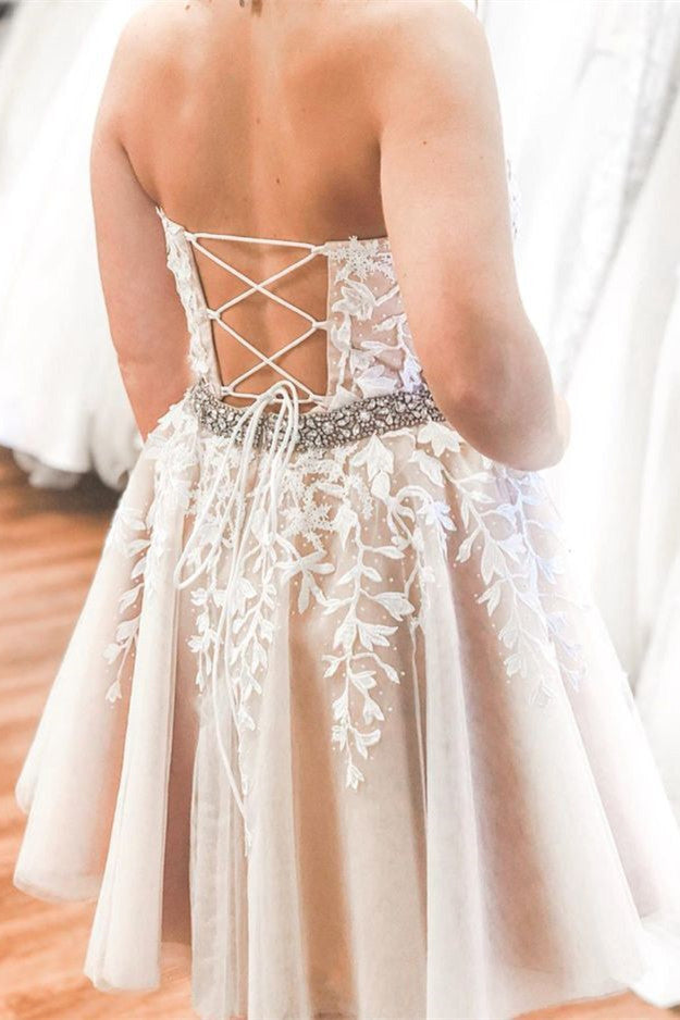 Halter Appliqued Yellow Homecoming Dress with Beading Belt