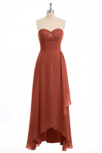 Glitter Blue Chiffon Sweetheart Ruffled Bridesmaid Dress