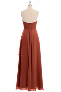 Glitter Blue Chiffon Sweetheart Ruffled Bridesmaid Dress