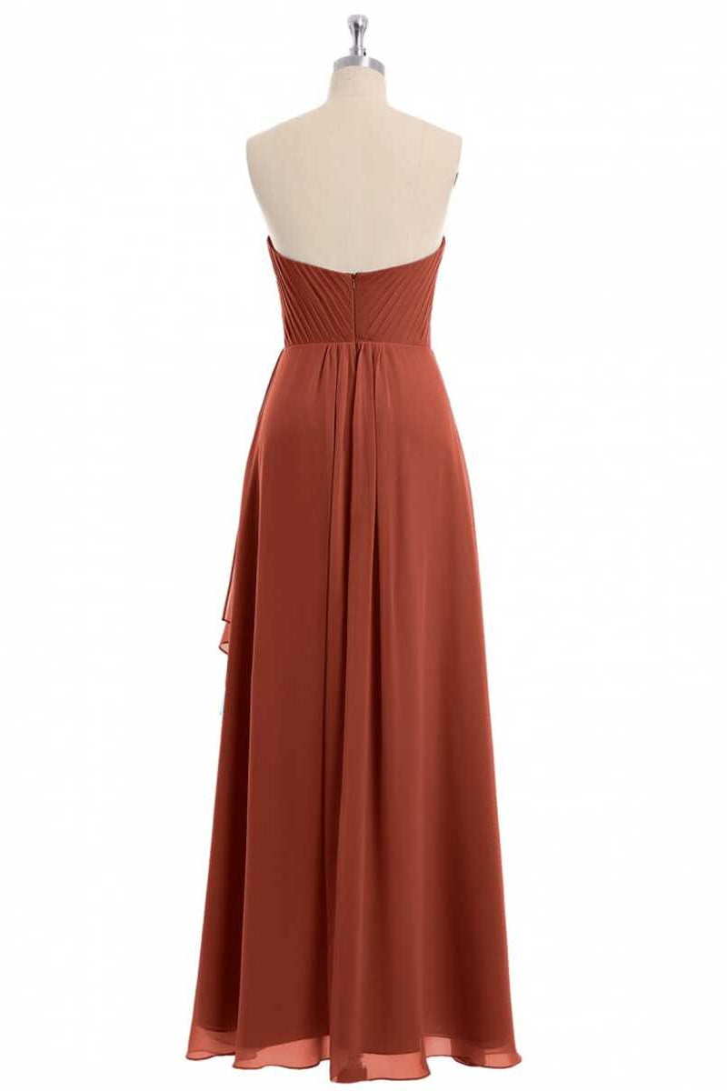 Glitter Blue Chiffon Sweetheart Ruffled Bridesmaid Dress