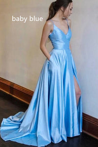 Simple Straps A-line Green Long Prom Dress