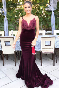 Gorgeous Spaghetti Straps Burgundy Long Bridesmaid Dress