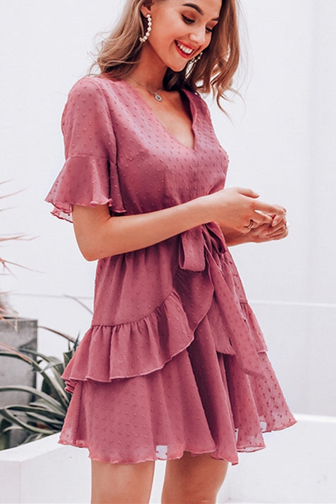 Textured Polka Dot Bard Dress