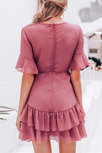 Textured Polka Dot Bard Dress