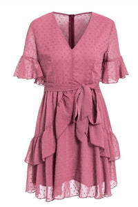 Textured Polka Dot Bard Dress