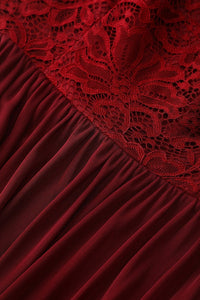 V Neck Burgundy Bridesmaid Dress with Flutter Sleeve