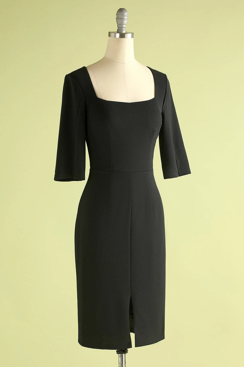 Half Sleeves Short Black Mother of the Bridal-Groom Dress