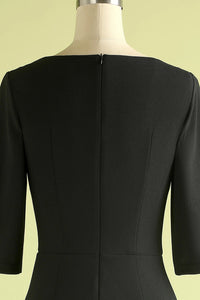 Half Sleeves Short Black Mother of the Bridal-Groom Dress