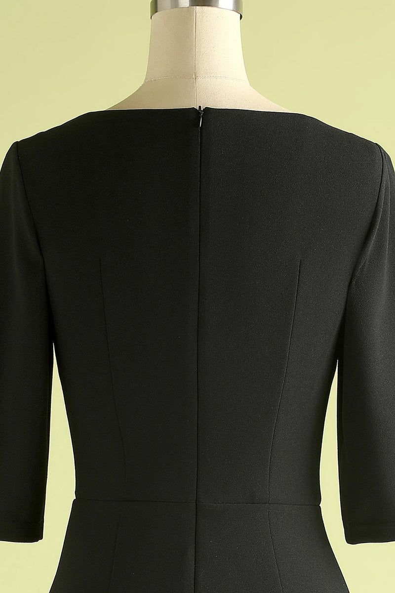 Half Sleeves Short Black Mother of the Bridal-Groom Dress