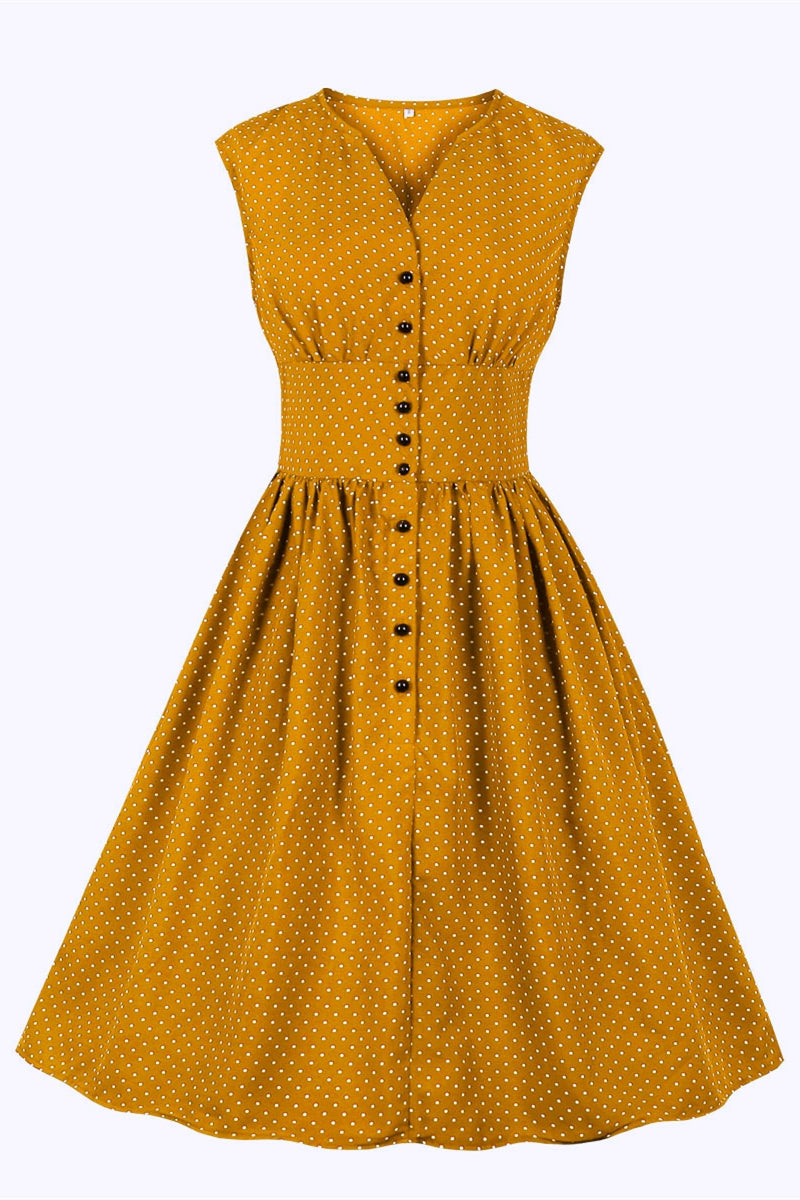 Women's Polk Dots Vintage Empire Dress