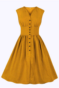 Women's Polk Dots Vintage Empire Dress