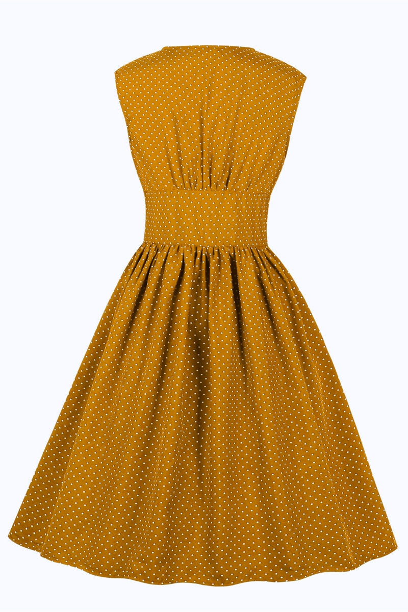 Women's Polk Dots Vintage Empire Dress