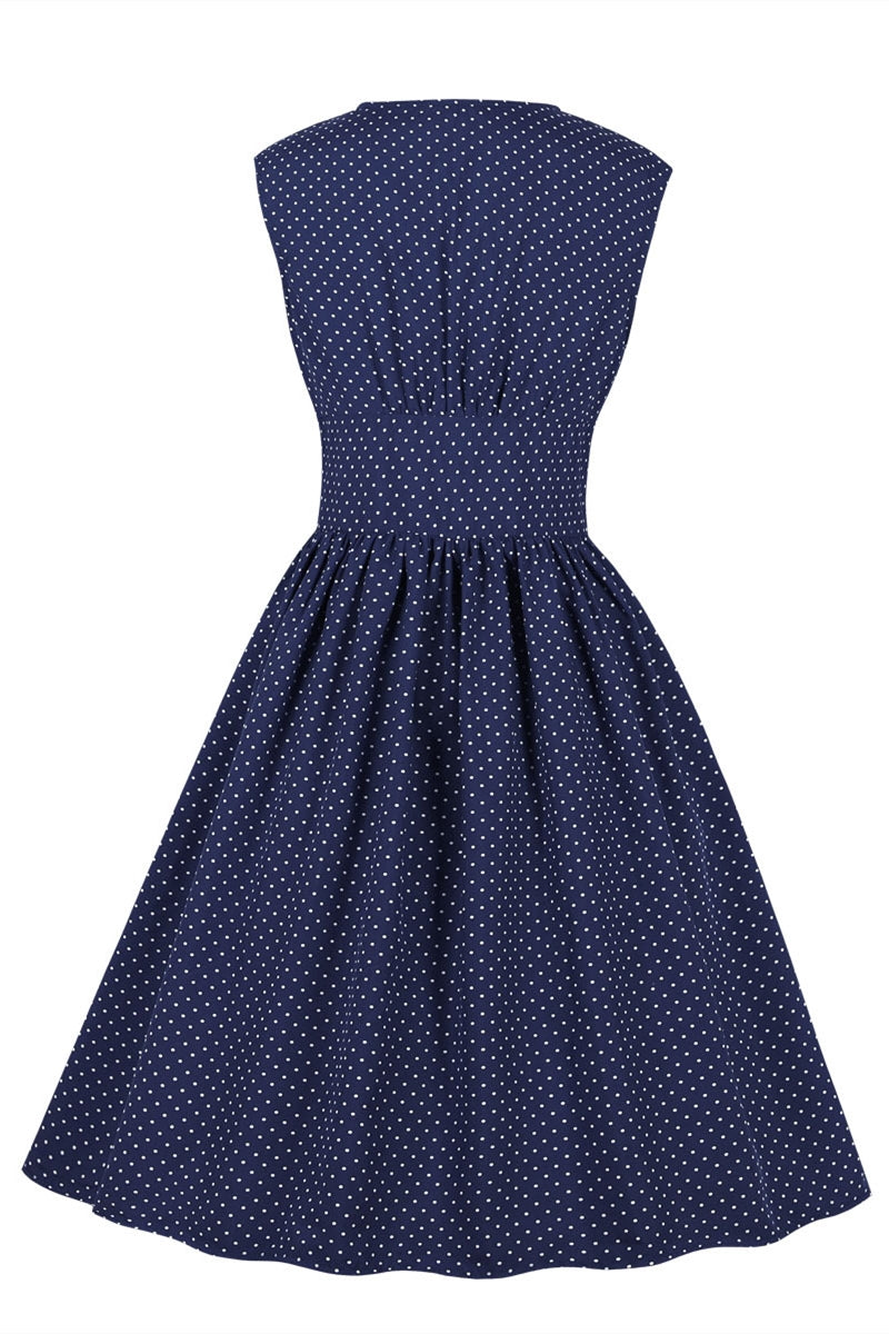 Women's Polk Dots Vintage Empire Dress