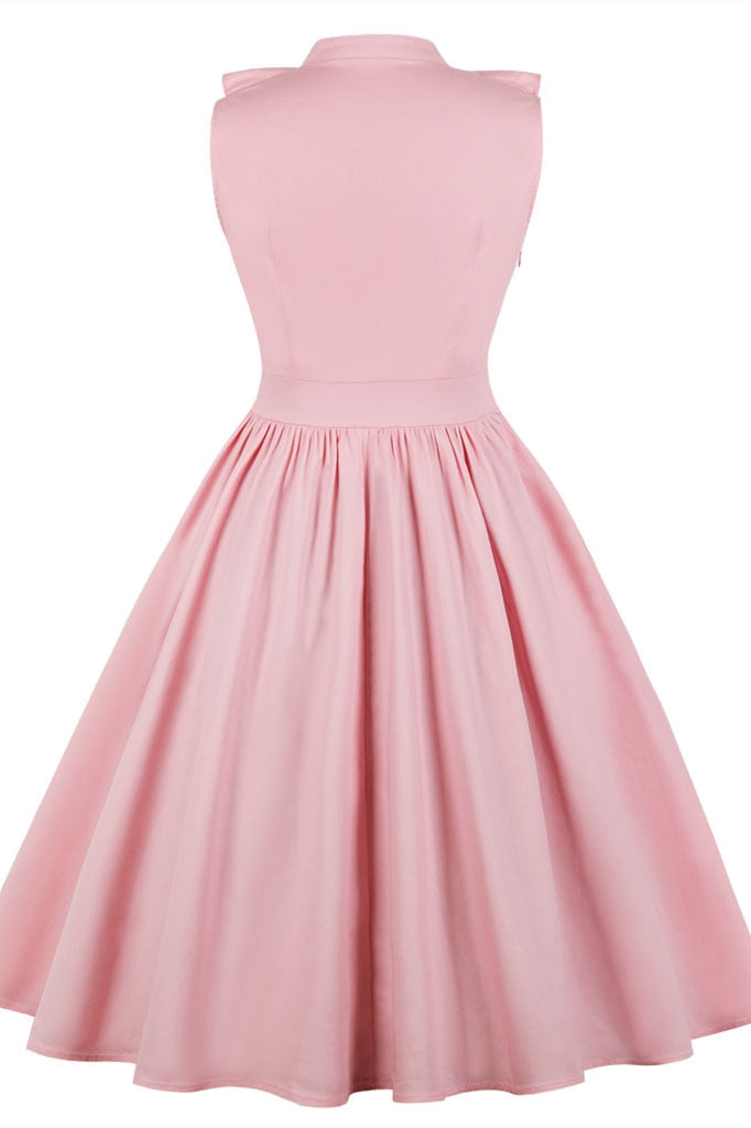 1950s Vintage Pink Dress with Ruffle
