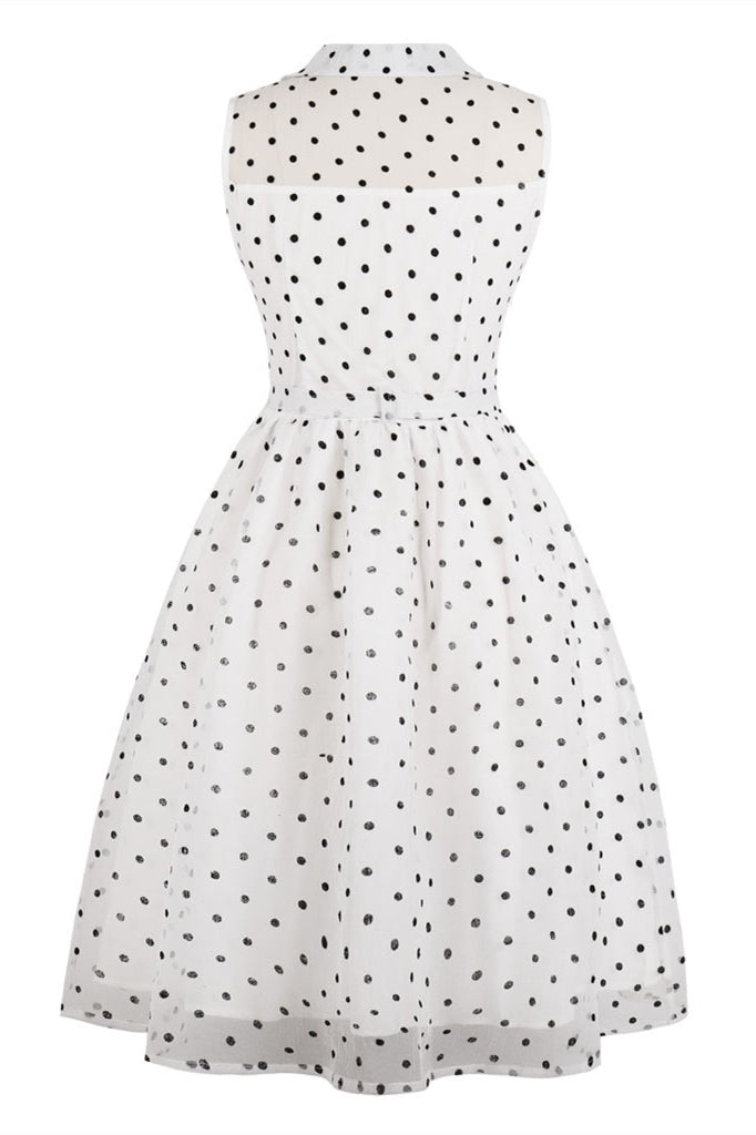 Peter Pan Collar Navy Blue Organza Dress