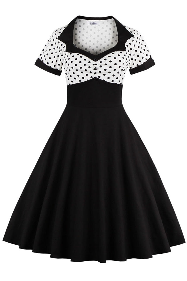 Mustard Yellow and Polk Dots Swing Dress