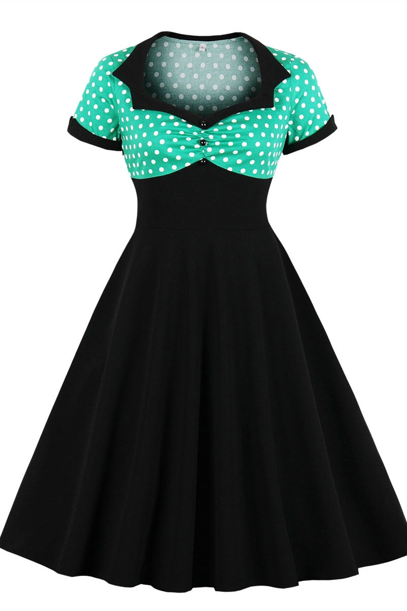 Mustard Yellow and Polk Dots Swing Dress