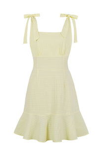 Tie Shoulder Red Ruffled Dress