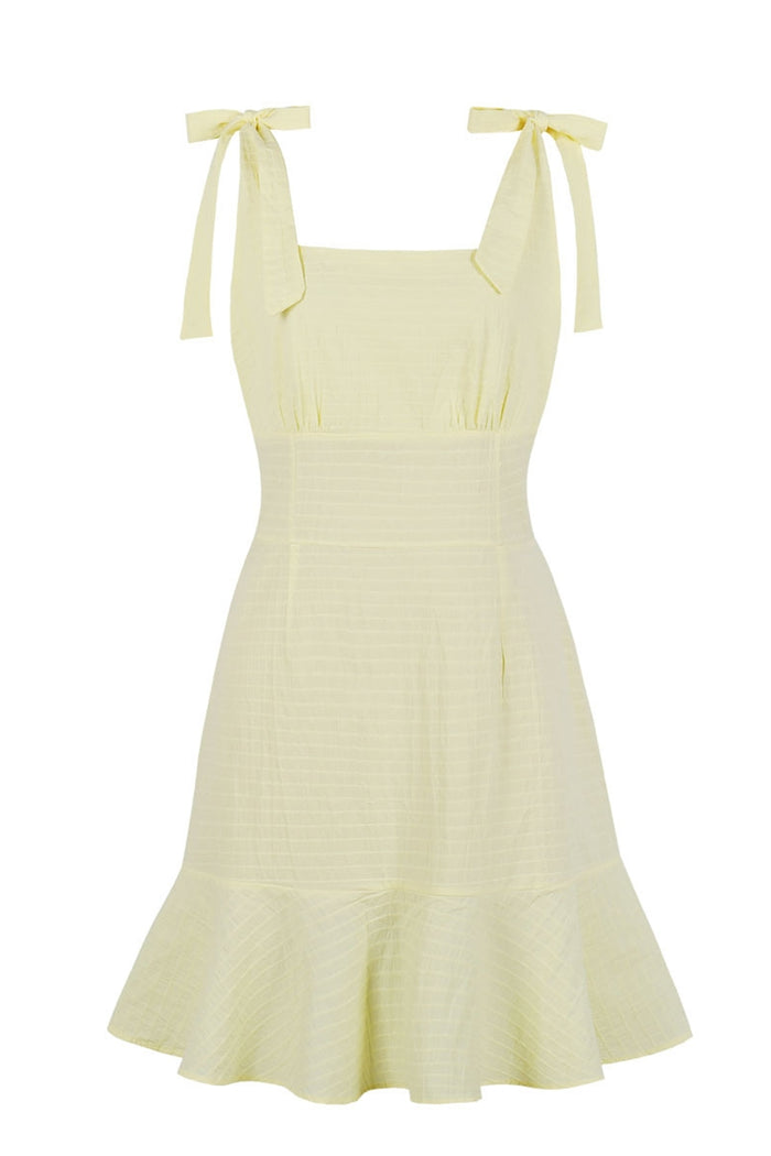 Tie Shoulder Red Ruffled Dress