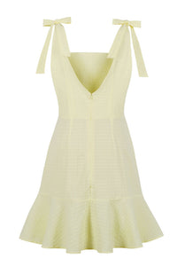 Tie Shoulder Red Ruffled Dress