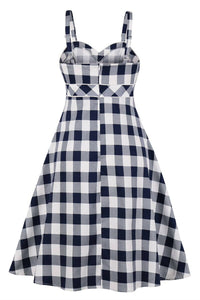 Vintage Style Empire Navcy Check Dress