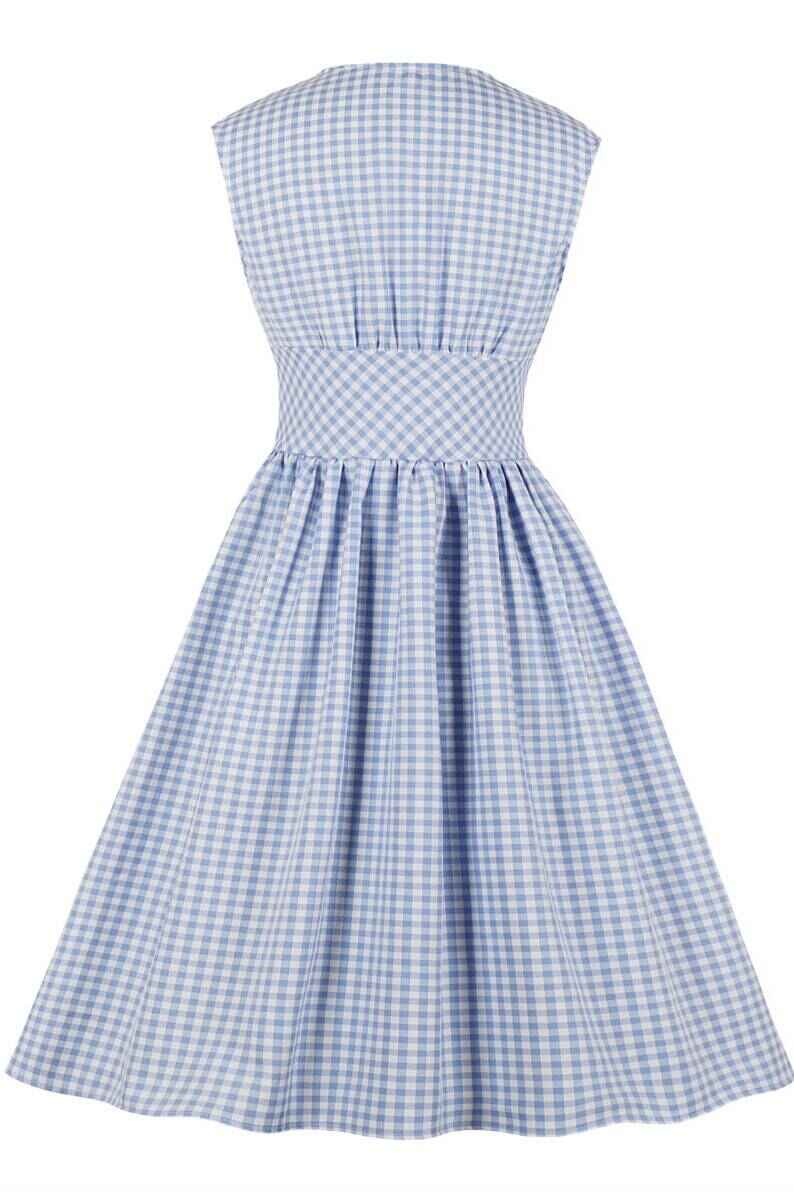 1940s Dress Solid Color Sleeveless Retro Style Dress