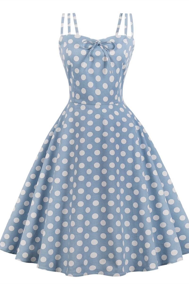 1950s Vintage Yellow Polk Dots Dress