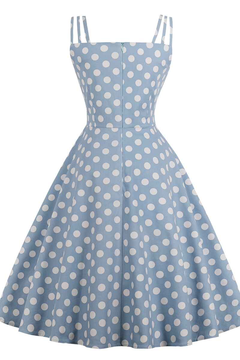 1950s Vintage Yellow Polk Dots Dress