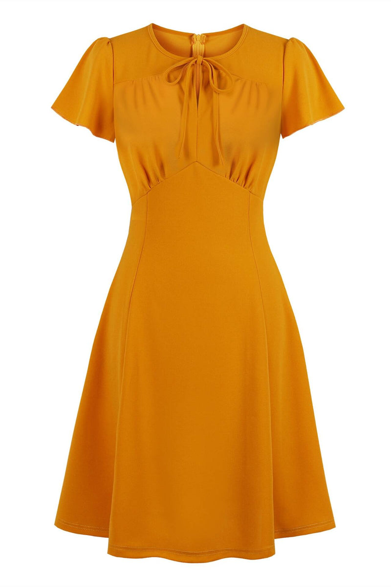 Vintage Style Yellow Summer Dress