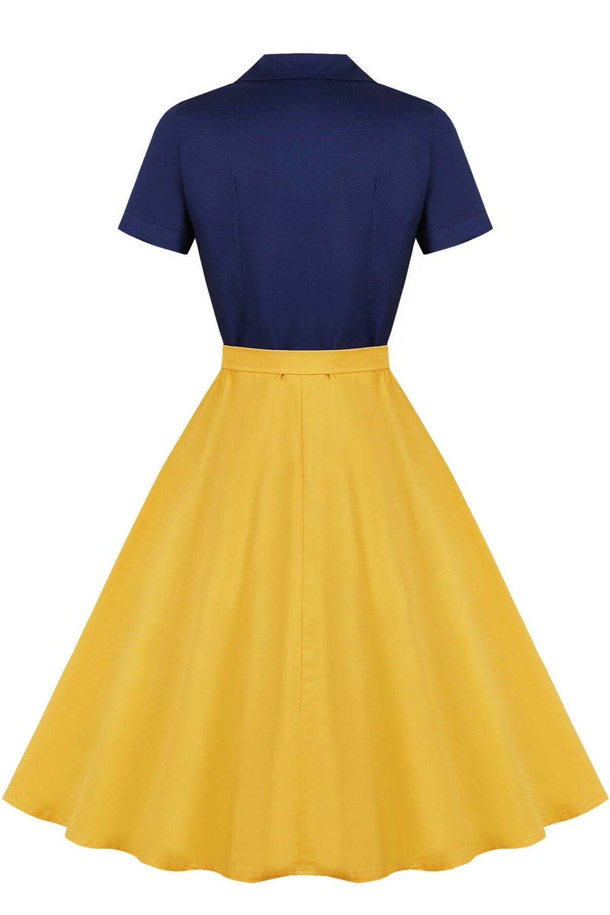 Snow White Style Navy and White 1950s Dress