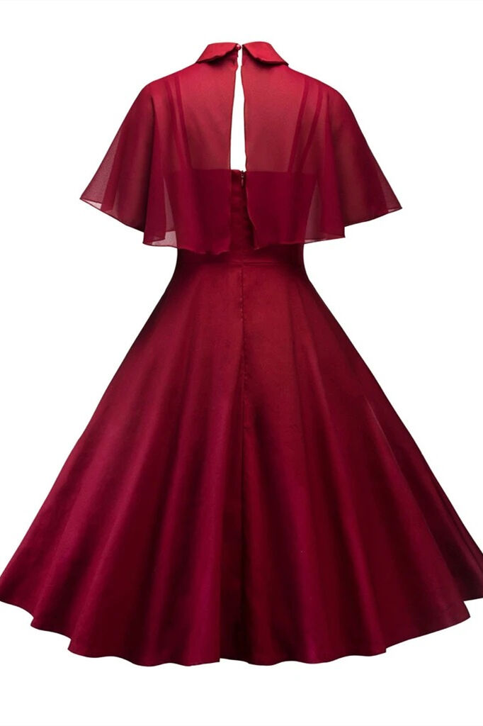 1950s Patchwork Red Swing Dress