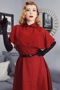 1950s Patchwork Red Swing Dress