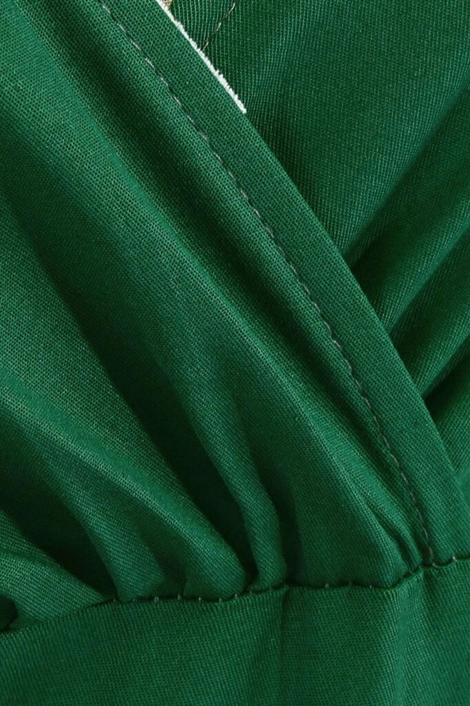 1950s Dark Green Wrap Swing Dress