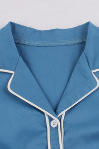 1950s Blue Belt Swing Dress