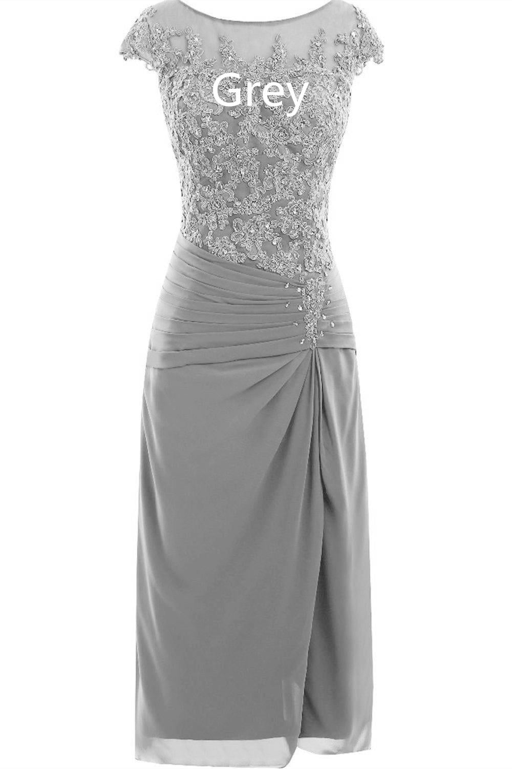 Mauve Cap Sleeve Beaded Mother of Bride Dress