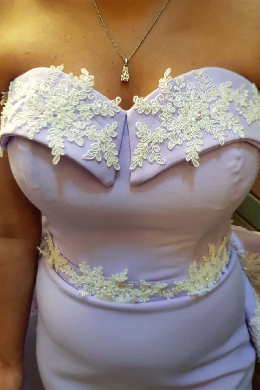 Elegant Strapless Mermaid Lilac Long Prom Dress