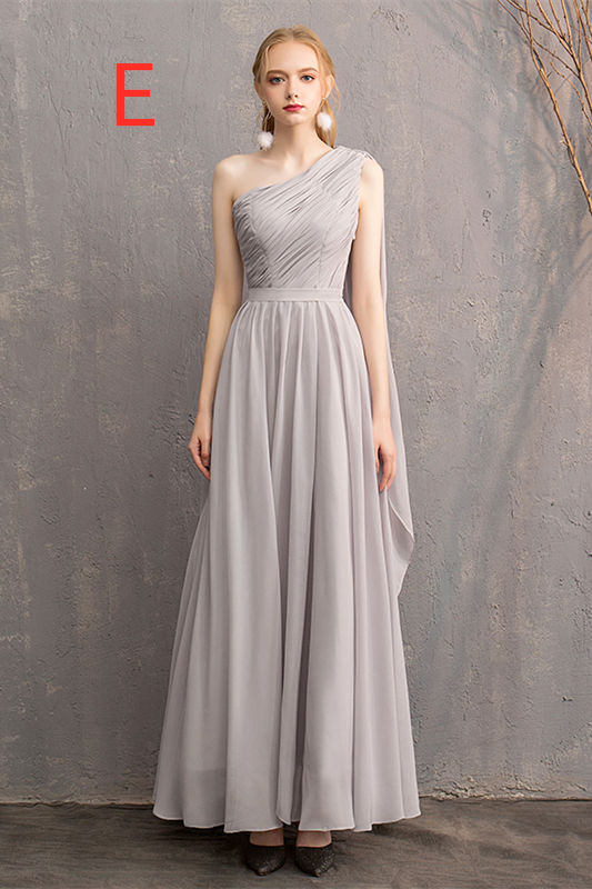 Elegant A-line Copper Long Bridesmaid Dress